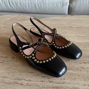 Bally  Blariska 30MM Studded Leather Slingback Pumps